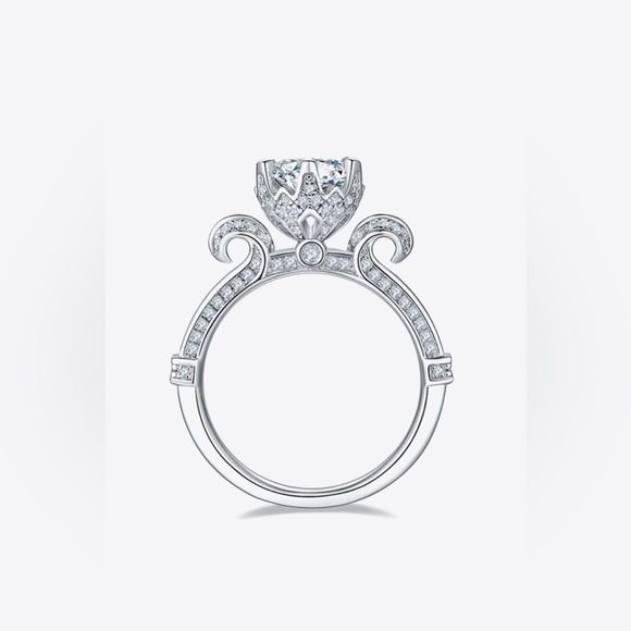 1 Carat Moissanite 925 Sterling Silver Halo Ring main image 1